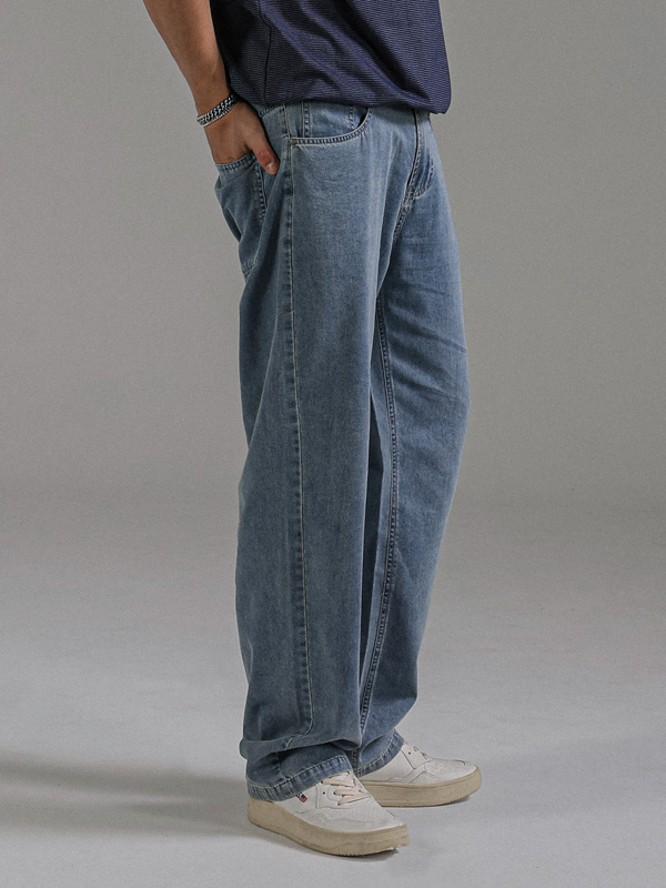 (L-6XL)<BR>허크널 标准配合 后松紧带 牛仔裤