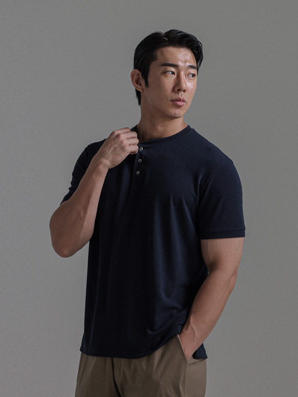 (L-5XL)<br>클라다보 亨利颈 短袖T恤