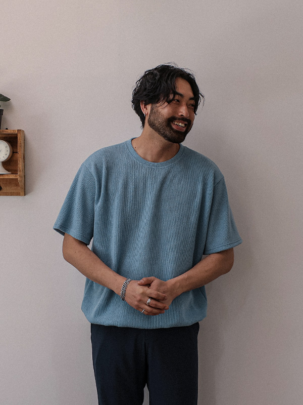 (M-6XL)<br>아프마드 넣은척 하찌반팔니트 <br><font color=