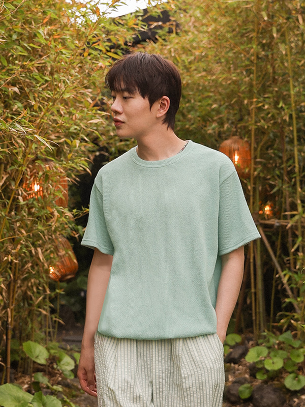(M-6XL)<br>아프마드 넣은척 하찌반팔니트 <br><font color="#660616"><B>*选择长度 (基础,长款+5cm)</B></font>