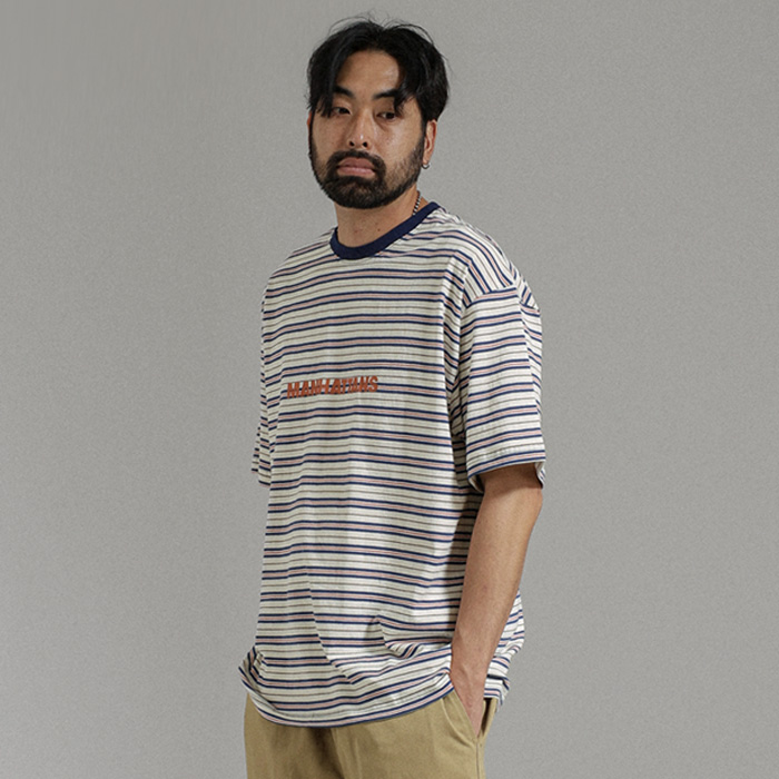 부이야크 条纹 短袖T恤