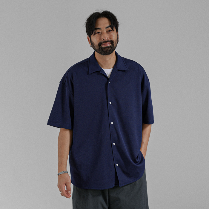 (XL-4XL)<BR>레츠크 华夫饼 카라반팔셔츠