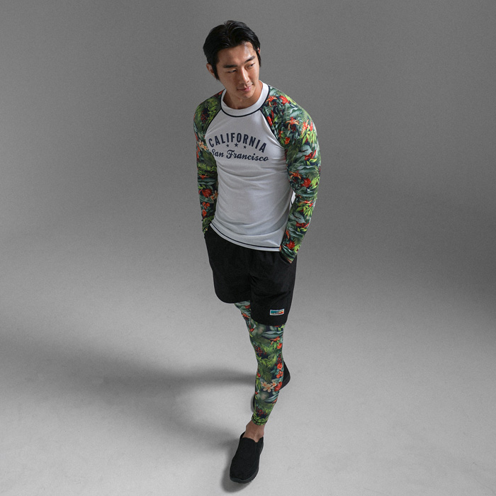 (M-4XL)<BR>花 水上紧身裤