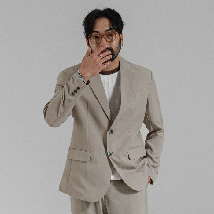 [SET](S-5XL)<BR>월터 休闲西服+시커트 宽松长裤