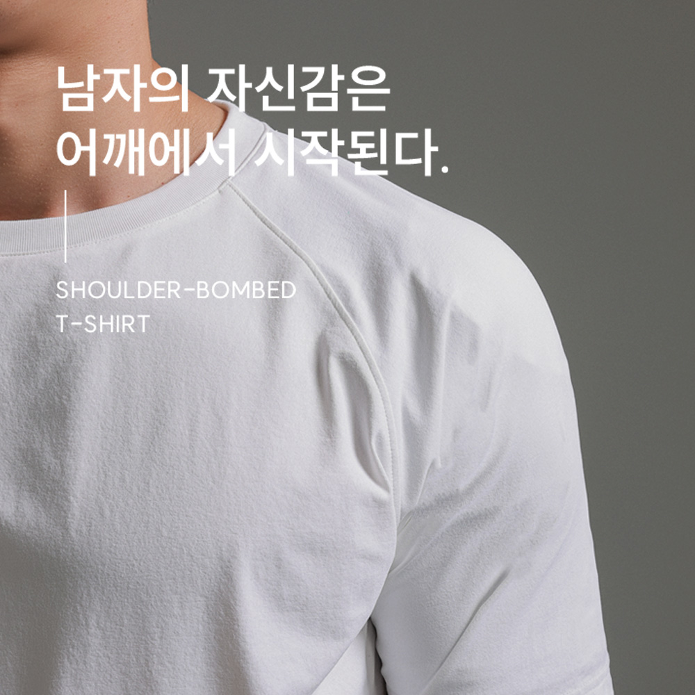 (M-5XL)<BR>락슈 어깨뽕 短袖T恤 490