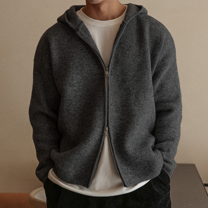 (3XL-6XL)<BR>자스오 连帽针织拉链 8723