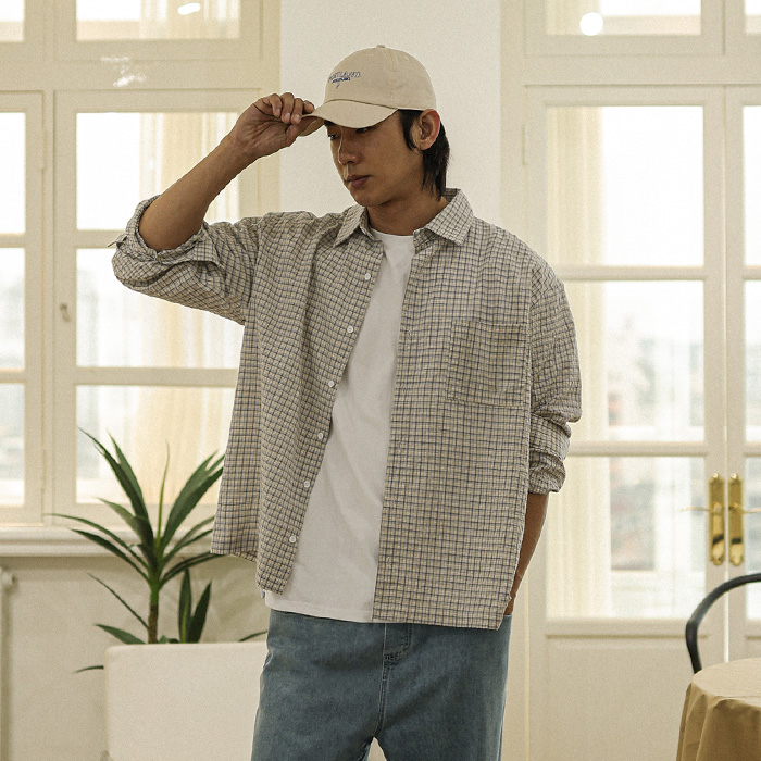 (XL-5XL)<BR>테임즈 格子衬衫