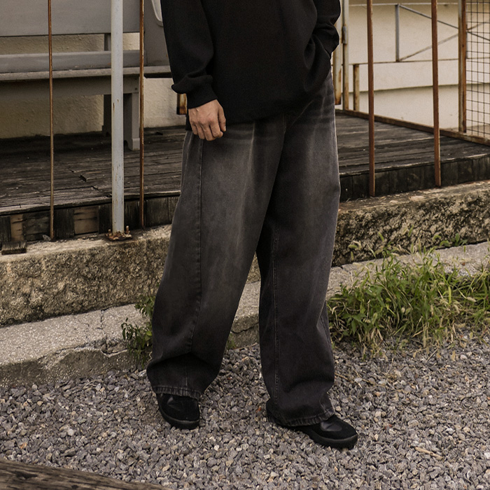 (XL-6XL)<br>홀스워디 커브드 牛仔松紧带裤
