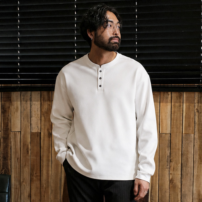 (L-5XL)<br>마리트 3단추 长袖亨利颈衬衫