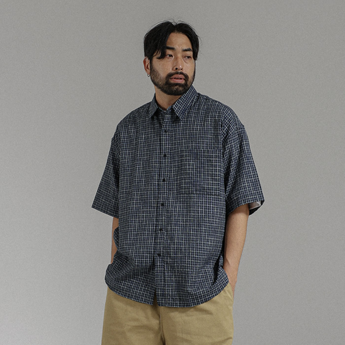 (XL-6XL)<BR>이노터 格子短袖衬衫