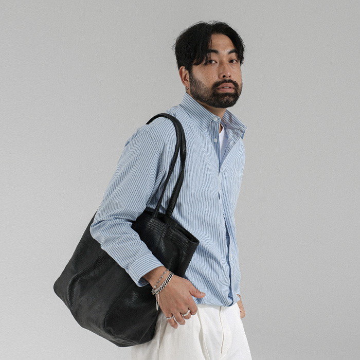 (L-6XL)<BR>콘스폴 넣은척 条纹 衬衫