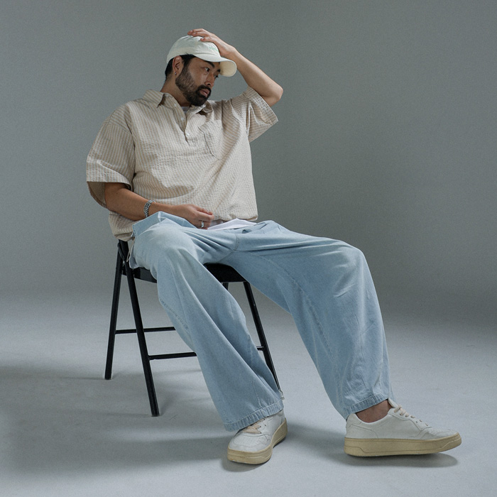 (L-7XL)<br>파야오 半宽配合 气球牛仔束腰裤