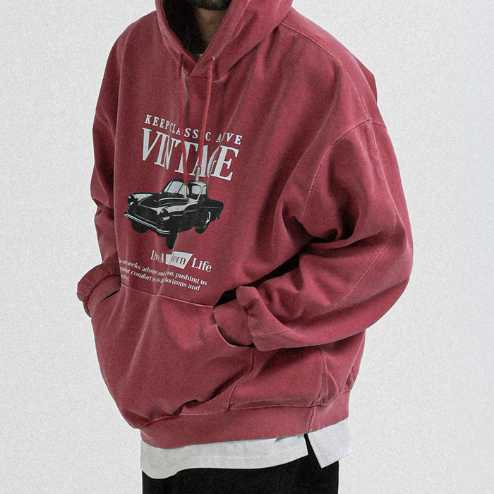 (L-5XL)<BR>갈라타스 颜料 带帽T恤