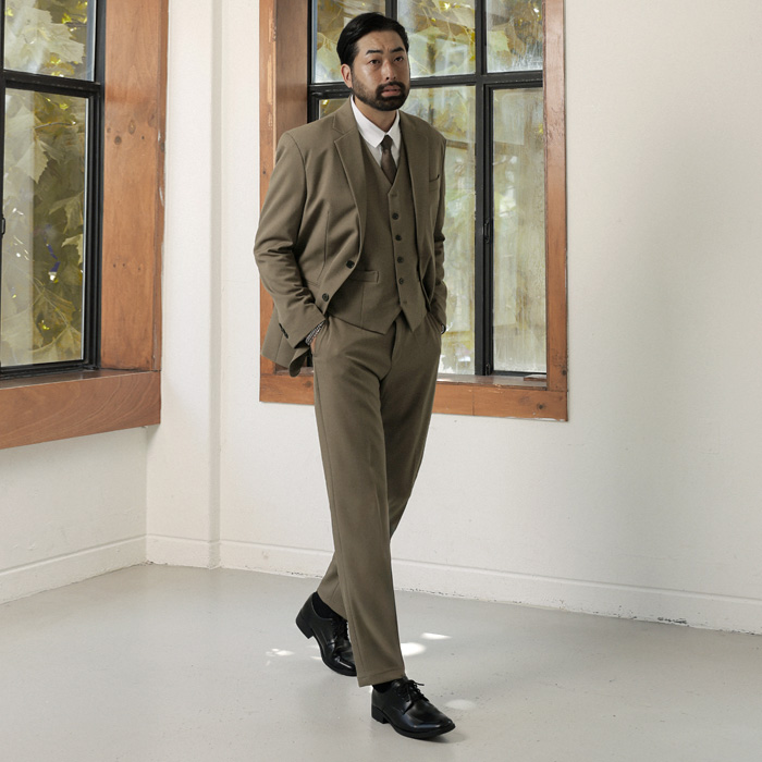 [SET](S-6XL)<BR>라폰드 休闲西服 + 코리도 马甲 + 유스티스 宽松长裤