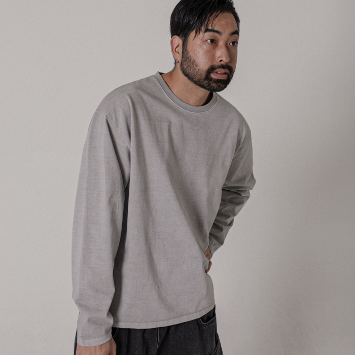 (XL-6XL)<BR>아플로 覆盖乳头 颜料 长袖t恤
