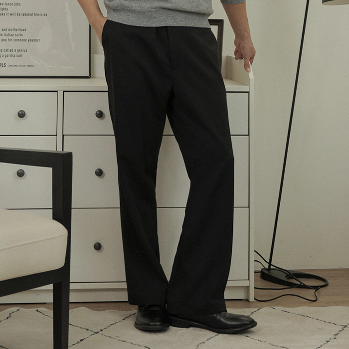 (L-5XL)<BR>우엘 半宽配合 后松紧带 宽松长裤