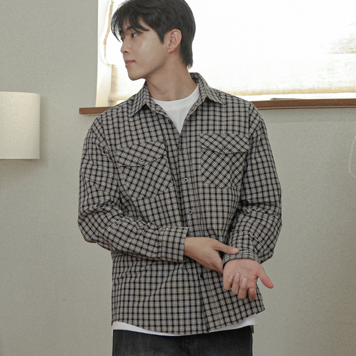 빌란디 투포켓 格子衬衫