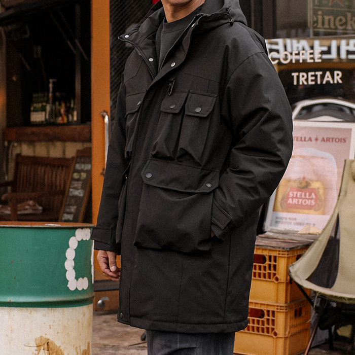 (M-7XL)<BR>아르라타 鸭绒 롱후드점퍼