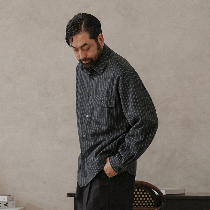 (L-7XL)<BR>아크메네 条纹 衬衫